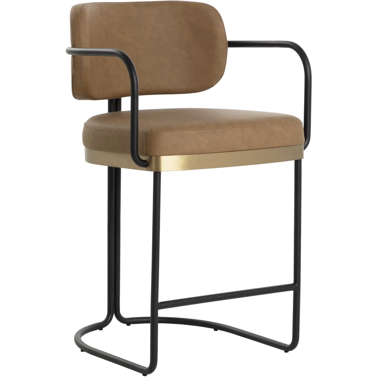 SUNPAN 111700 Jalen 36.5 inch Milliken Cognac Counter Stool